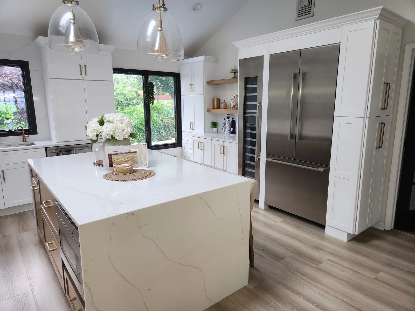 Modern kitchen renovation with stainless appliances in Bergen County NJ